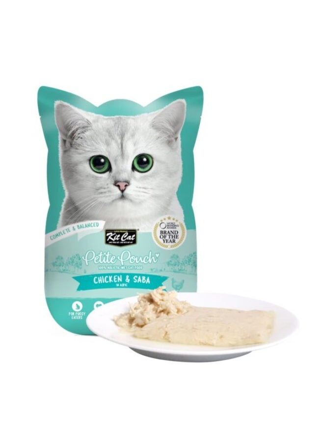 Kit Cat Kit Cat Petite Pouch 70g – Chicken & Saba (1 Box -24pcs)  - Image 2