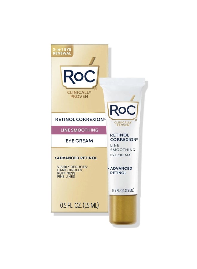 كريم العين RoC ريتينول كوريكشن لتنعيم الخطوط مع ريتينول متقدم، 0.5 أونصة سائلة (15 مل)