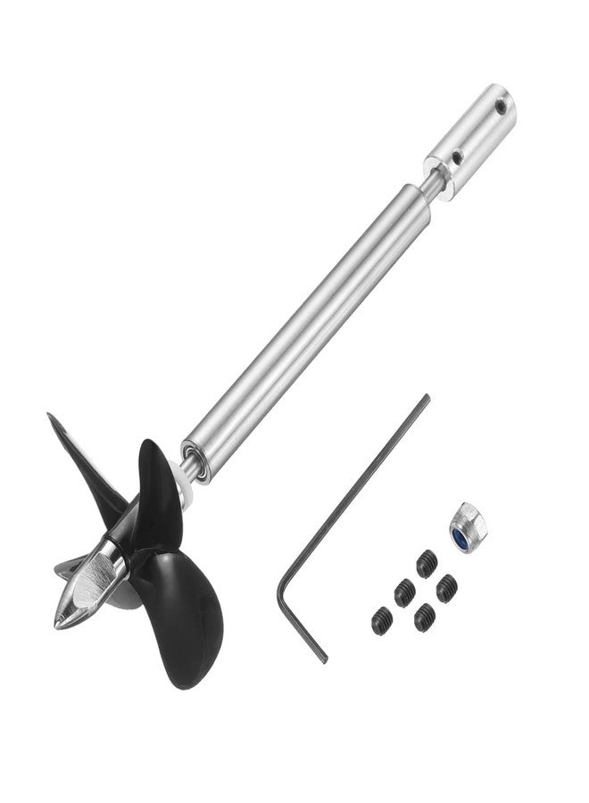 MECCANIXITY Drive Shaft Four Propeller and Coupling Joint for RC Boat Coupler Assemble Kit, L12.5cm Shaft, L8cm Sleeve, D5.5cm Four Propeller, Fit for 2.3mm Motor Shaft - Image 1