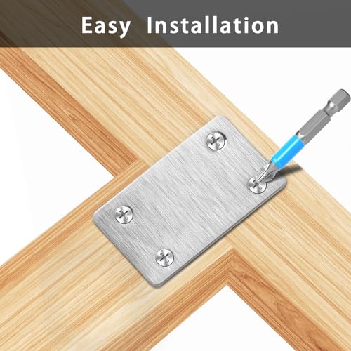 Anterrific 12 Pcs Mending Plate, 2.37 x 1.5 inch Stainless Steel Flat Plates with Holes, Straight Metal Mounting Braces Brackets Kit for Furniture, Wood Joint Connector (Silver, 2.36 inch) - Image 3