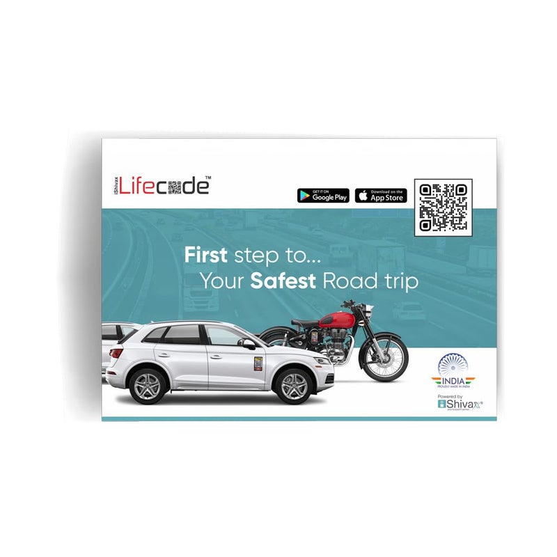 Lifecode (Pack of 2 Tags) Smart Security for Motorbike and Vehicles for Emergency or Wrong Parking Alert | Powered by QR Code Technology (Motorbike) - Image 2