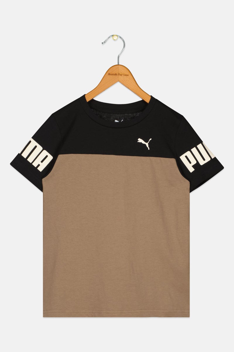 PUMA Kids Boy Sportswear Fit Short Sleeve Outdoor T-Shirt, Brown - Image 3