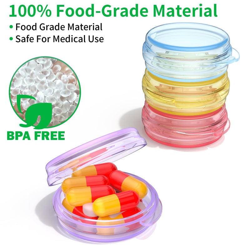 Urekt Small Pill Box, (4 Pack) Travel Pill Case Portable Daily Pill Organizer Mini Medicine Storage Container for Pocket Purse Cod Liver Oil Storage Box Earplug Case - Image 4