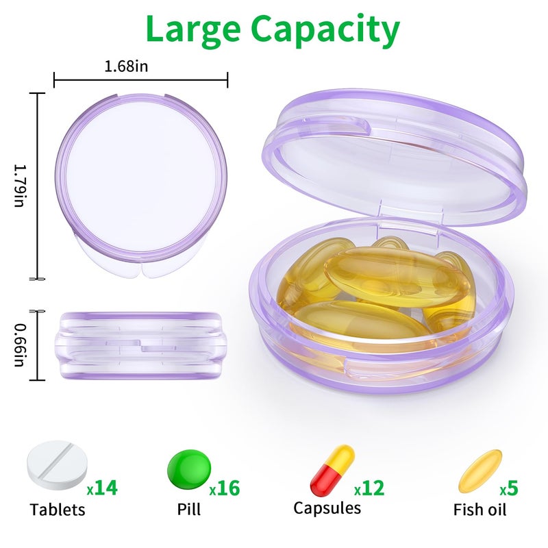 Urekt Small Pill Box, (4 Pack) Travel Pill Case Portable Daily Pill Organizer Mini Medicine Storage Container for Pocket Purse Cod Liver Oil Storage Box Earplug Case - Image 2