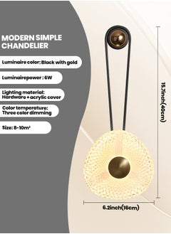 YATAI LIGHTING LED Wall Lamp, Modern Dimmable LED Bedside Sconce 6W Indoor Home Decor Wall Mount Light Fixture for Living Room, Bedroom, Hallway (Black/Gold)  - Image 2