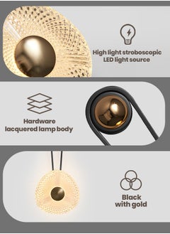 YATAI LIGHTING LED Wall Lamp, Modern Dimmable LED Bedside Sconce 6W Indoor Home Decor Wall Mount Light Fixture for Living Room, Bedroom, Hallway (Black/Gold)  - Image 4