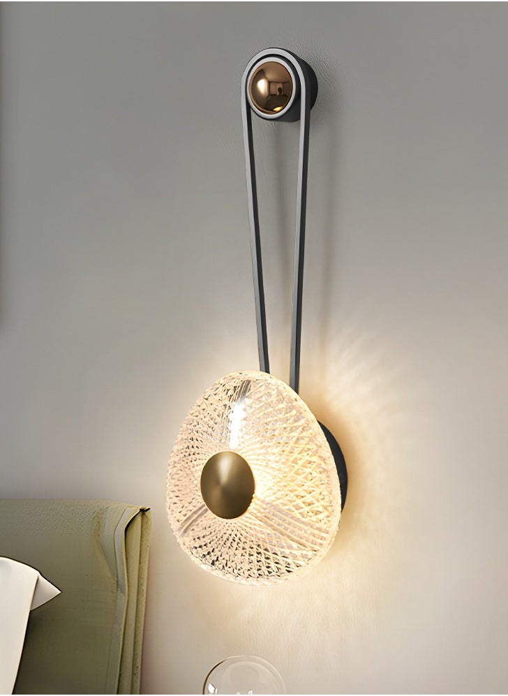 YATAI LIGHTING مصباح حائط LED، مصباح LED عصري قابل للتعتيم بجانب السرير بقوة 6 وات، تركيبات إضاءة مثبتة على الحائط لغرفة المعيشة وغرفة النوم والممر (أسود/ذهبي)  - Image 5
