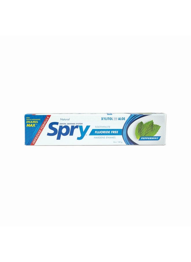 Spry Spry Xylitol Toothpaste 5oz, Fluoride Free Toothpaste Adult and Kids, Teeth Whitening Toothpaste with Xylitol, Natural Breath Freshening, Mouth Moisturizing Ingredients, Peppermint (Pack of 2)  - Image 2