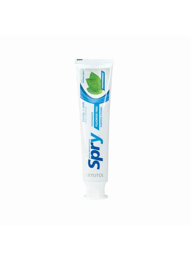 Spry Spry Xylitol Toothpaste 5oz, Fluoride Free Toothpaste Adult and Kids, Teeth Whitening Toothpaste with Xylitol, Natural Breath Freshening, Mouth Moisturizing Ingredients, Peppermint (Pack of 2)  - Image 4