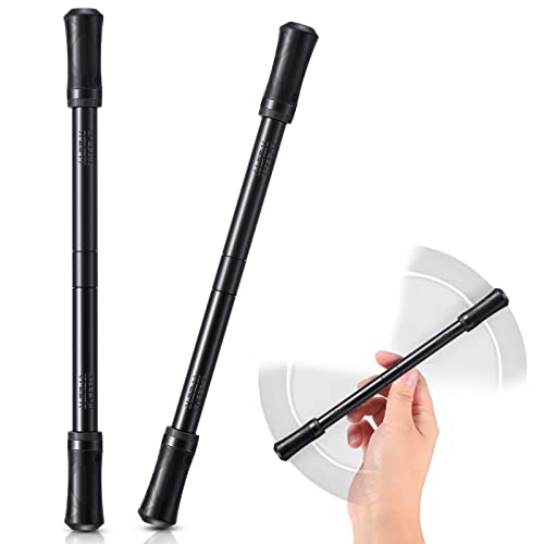 Outus 2 Pieces Spinning Pen Rolling Finger Rotating Gaming Trick Pen Mod with Tutorial No Refill Stress Releasing Brain Training Toys for Valentines Day Adults Office Supplies GiftsBlack - Image 1