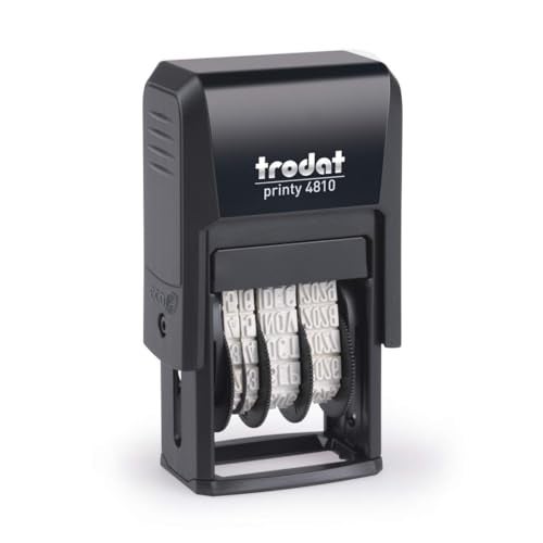 Trodat New Trodat Printy 4810 Self Inking Small Date Stamps Blue Ink - Image 1