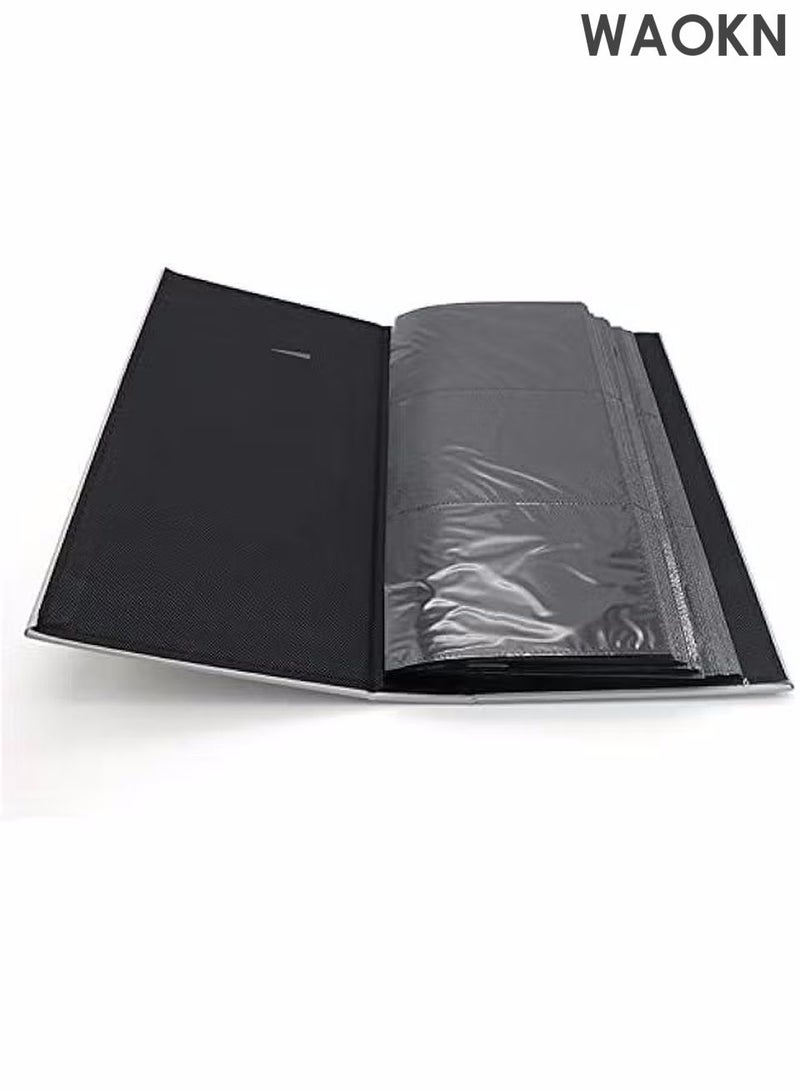 دبليو أيه أو كي أن ألبوم صور جلدي للصور مقاس 6 بوصات (10 × 15 سم) بسعة 300 صورة، سجل قصاصات يدوي الصنع، تصميم أفقي، للذكرى السنوية، الزفاف، السفر، حفلات استقبال المولود، إلخ، أسود - Image 3