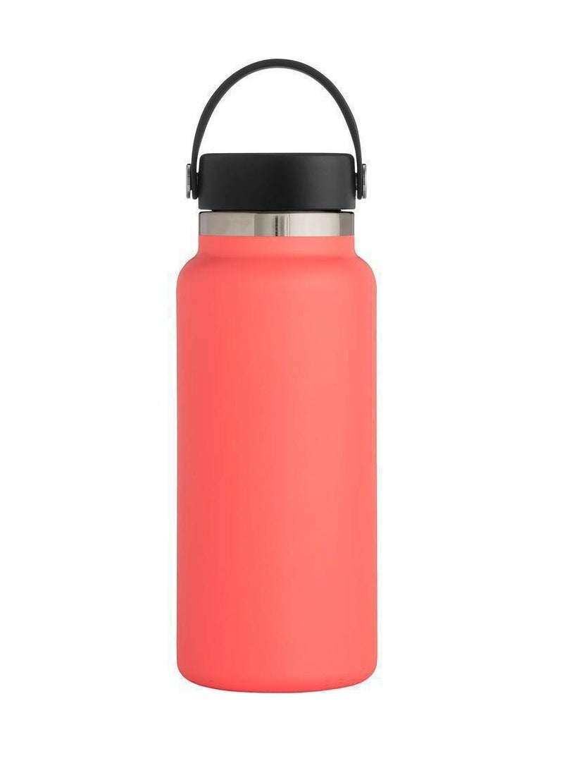 xozgdovg Thermos cup Large capacity outdoor sports kettle Double vacuum 32oz orange-red