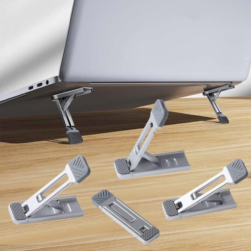 Excefore Portable Invisible Laptop Stand with 3 Adjustable Angles,Mini Aluminum Cooling Pad Keyboard Riser Ergonomic with Computer Keyboard Stand(4PCS) - Image 1