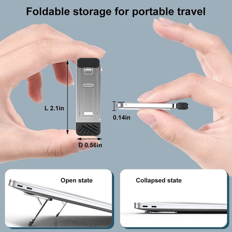 Excefore Portable Invisible Laptop Stand with 3 Adjustable Angles,Mini Aluminum Cooling Pad Keyboard Riser Ergonomic with Computer Keyboard Stand(4PCS) - Image 2