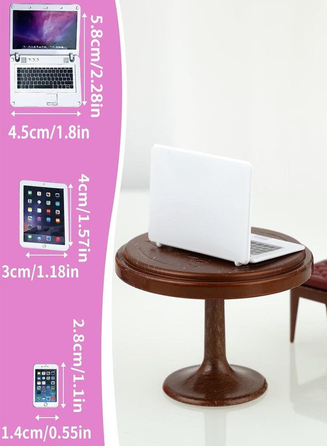 CartHome 3pcs Doll House Furniture, Miniature Phone Include Mini Laptops/Tablets/Smartphones, Mini Phone for Dollhouse Decoration and Scene Simulation Accessories - Image 2