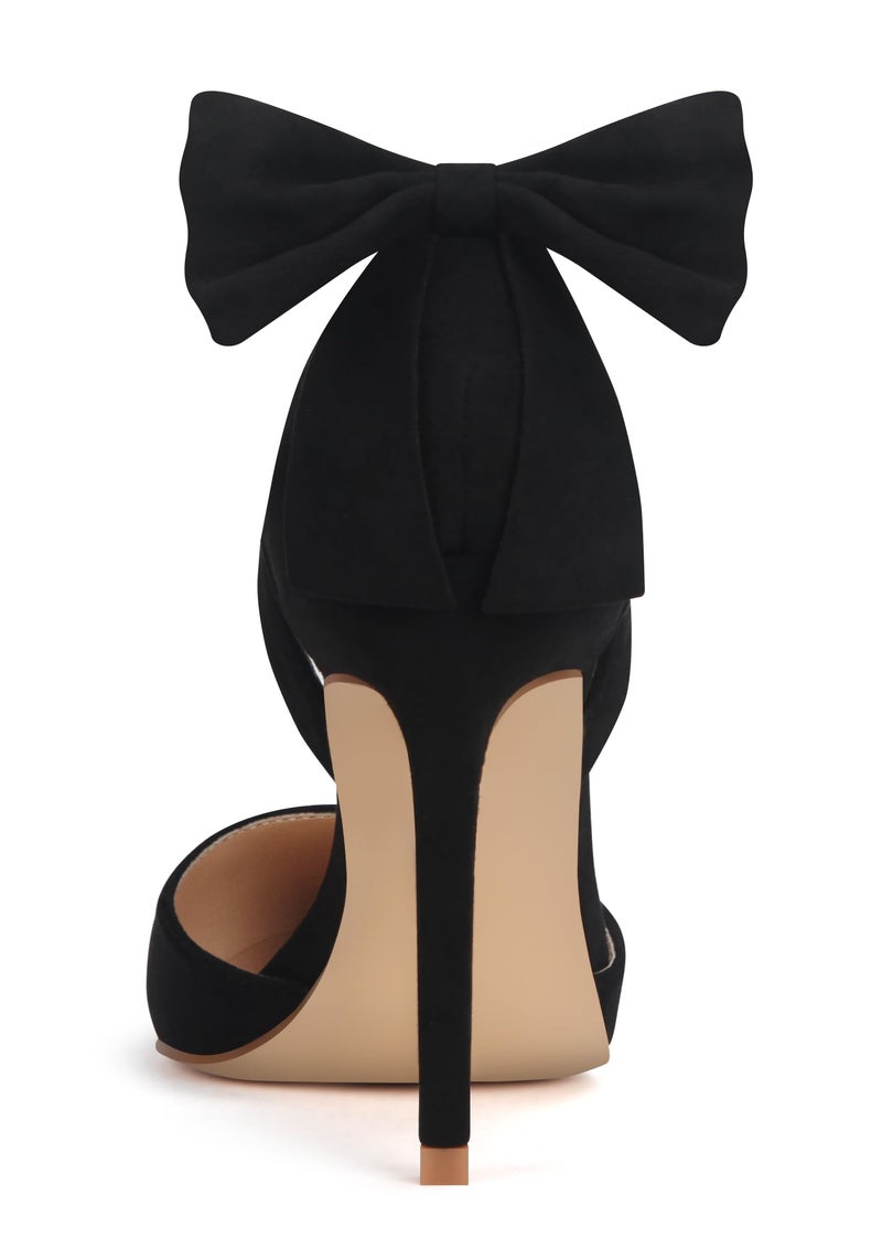 Carcuume Women's Closed Toe Heels Bow Stiletto Heel Sandals Pointed Toe Pumps Wedding Shoes, BELLEOO-Black-8 - Image 5