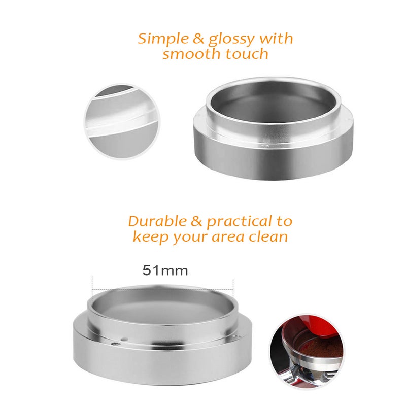 Espresso Dosing Funnel 51mm Stainless Steel Coffee Dosing Ring Magnetic Portafilter Dosing Ring Replacement Coffee Powder Funnel - Image 4