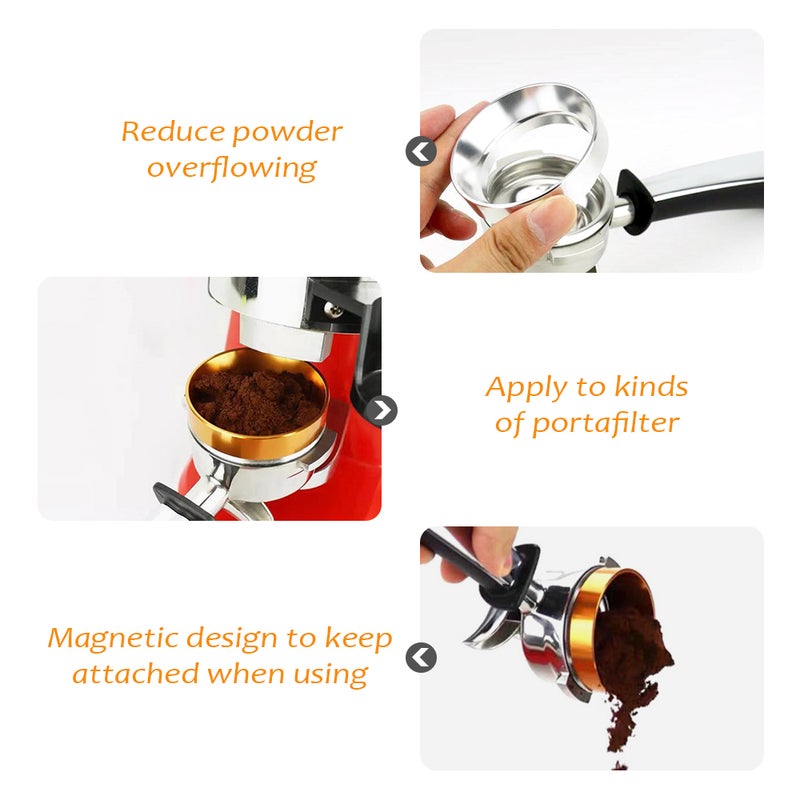 Espresso Dosing Funnel 51mm Stainless Steel Coffee Dosing Ring Magnetic Portafilter Dosing Ring Replacement Coffee Powder Funnel - Image 5