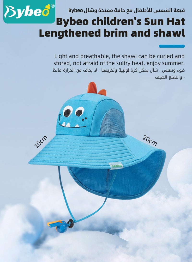 Bybeo Kids Sun Hat with Sun Glasses, UPF 50+ Toddler Cartoon Sun Hat with Floppy Wide Brim, Baby Bucket Hat, Summer Beach Hats for Boys Girls with Mesh and Adjustable Chin Strap - Image 3
