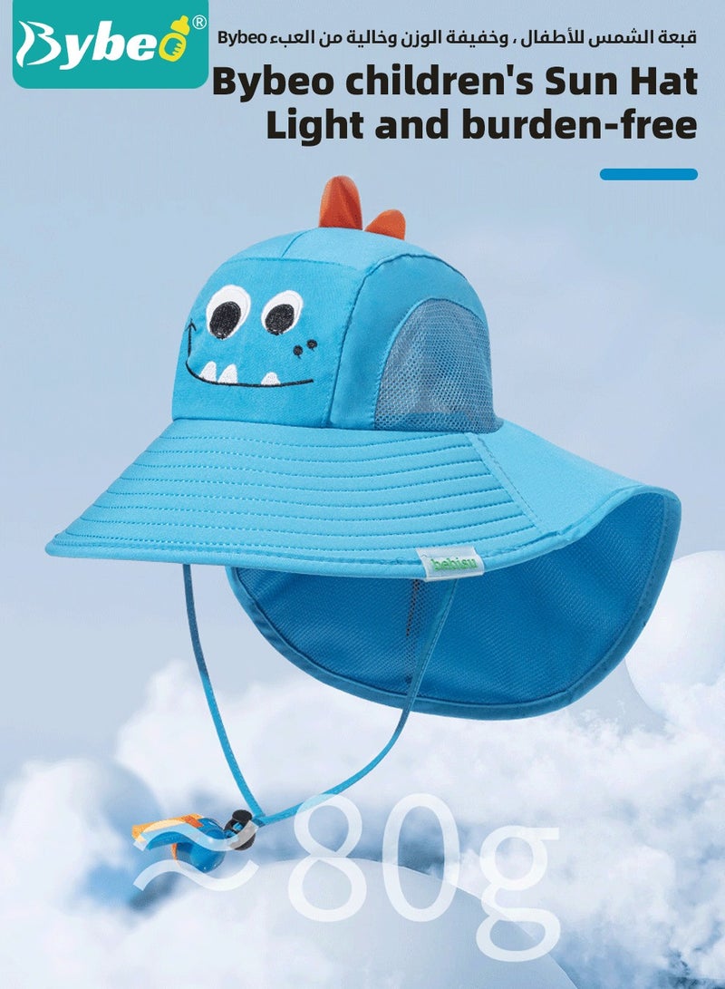 Bybeo Kids Sun Hat with Sun Glasses, UPF 50+ Toddler Cartoon Sun Hat with Floppy Wide Brim, Baby Bucket Hat, Summer Beach Hats for Boys Girls with Mesh and Adjustable Chin Strap - Image 2