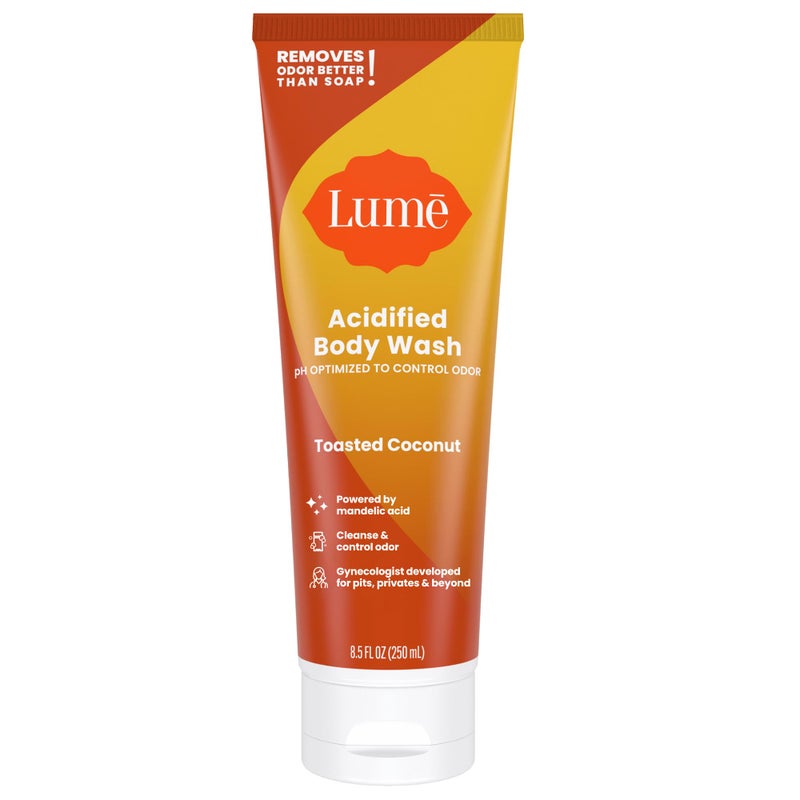 Lume Acidified Body Wash - 24 Hour Odor Control - Removes Odor Better than Soap - Moisturizing Formula - Formulated Without SLS or Parabens - OB/GYN Developed - 8.5 ounce (Toasted Coconut) - Image 1
