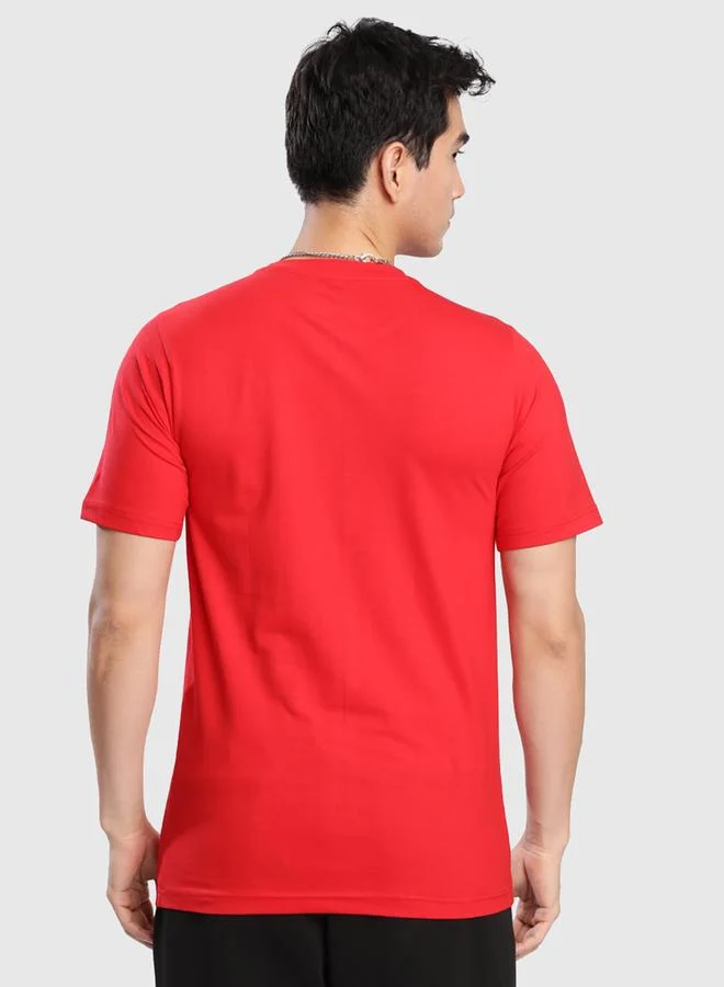 Styli Men Red Cotton Lycra Slim Fit T-Shirt By Bene Kleed