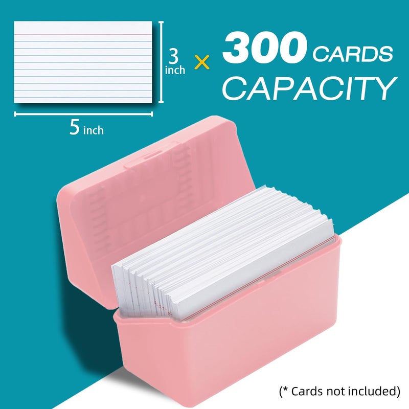 H4D Index Card Holder 3x5, Index Card Box Organizer Case, 3x5 Flash Note Card Holder, 3 Packs (Pastel Colors) - Image 3
