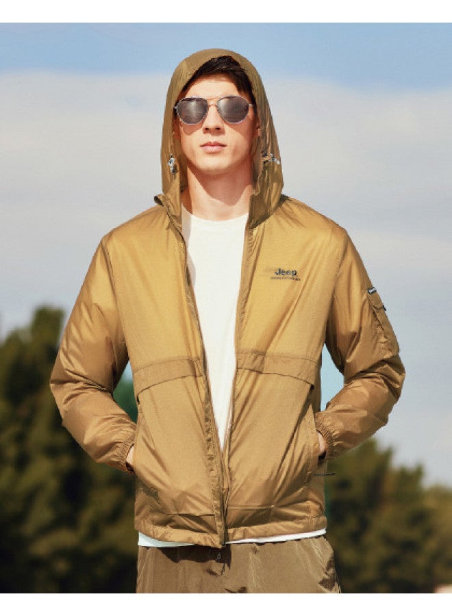 Jeep Men's Lightweight Breathable Outdoor Windbreaker Hooded Jacket - Image 1