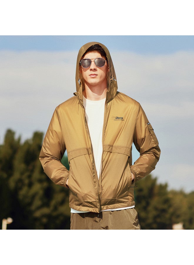 Jeep Men's Lightweight Breathable Outdoor Windbreaker Hooded Jacket - Image 2
