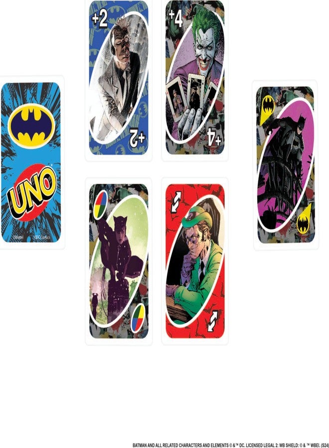 Mattel Games UNO Batman Card Game for Kids, Adults & Family with Collectible Deck & Special Rule Inspired by Batman Comics - Image 3