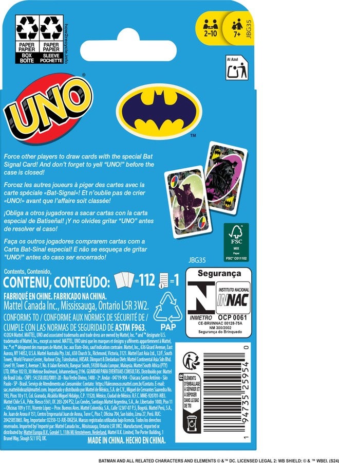 Mattel Games UNO Batman Card Game for Kids, Adults & Family with Collectible Deck & Special Rule Inspired by Batman Comics - Image 4