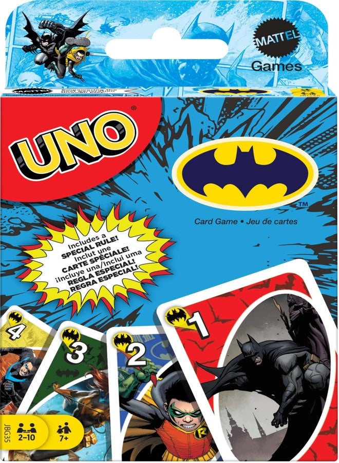 Mattel Games UNO Batman Card Game for Kids, Adults & Family with Collectible Deck & Special Rule Inspired by Batman Comics - Image 1