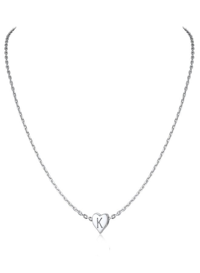 Silvora Gold Letter K Necklace Heart Pendant Lovely 18K Gold Dainty Initials K Fashion Jewelry for Female - Image 1