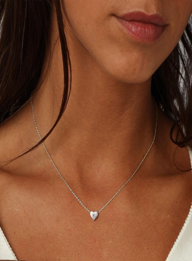 Silvora Gold Letter K Necklace Heart Pendant Lovely 18K Gold Dainty Initials K Fashion Jewelry for Female - Image 3