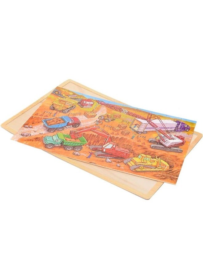 Sega - Construction Site Puzzle - An exciting wooden construction toy that enhances children's skills through innovative design and quality workmanship - Image 1