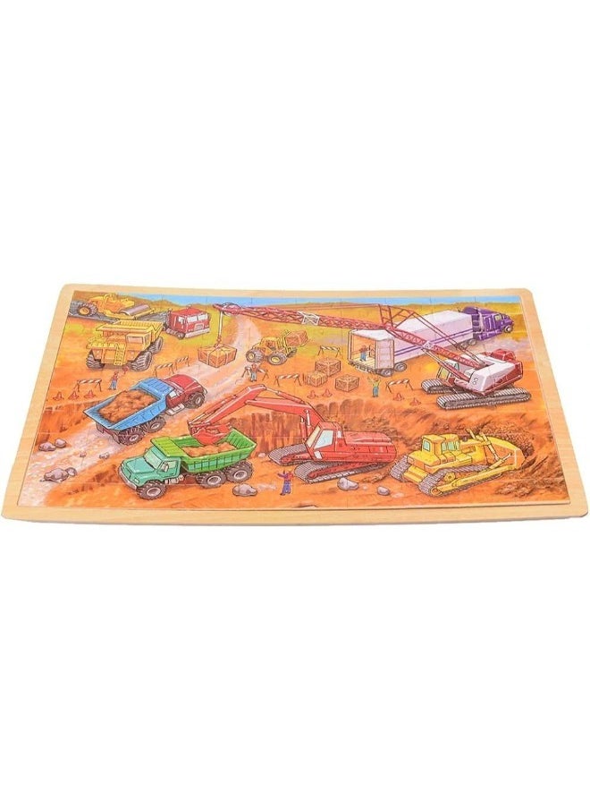 Sega - Construction Site Puzzle - An exciting wooden construction toy that enhances children's skills through innovative design and quality workmanship - Image 1