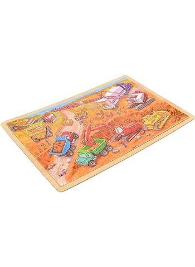 Sega - Construction Site Puzzle - An exciting wooden construction toy that enhances children's skills through innovative design and quality workmanship - Image 1