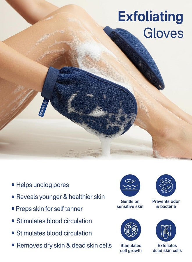 Yiclick Heavy Exfoliating Gloves, Exfoliating Body Scrubber Exfoliator, Korean Exfoliating Mitts for Dead Skin Remover, Body Scrub Mitt for Bath Shower, Exfoliate Gloves for Hand Leg Exfoliation - Image 3