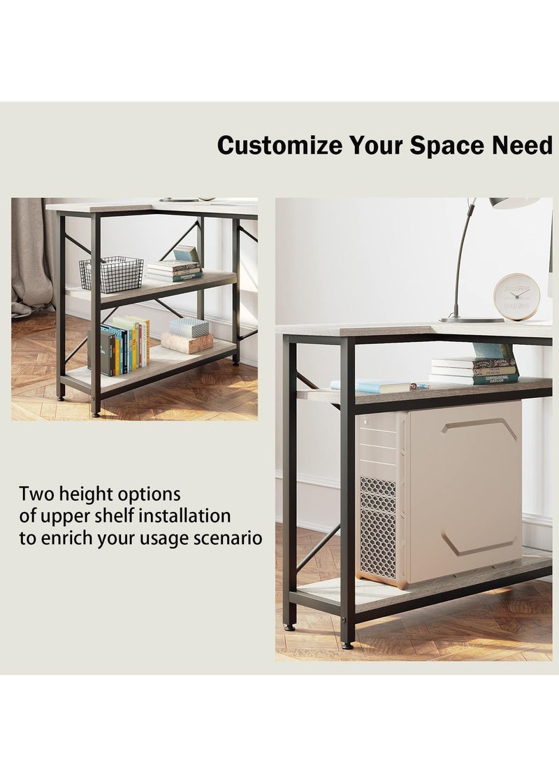 ZUIHAO Gaming Desk Office Desk 40in Computer Desk Study Table Reversible Desk Table with Height-adjustable Shelves to Study and Play - Image 5