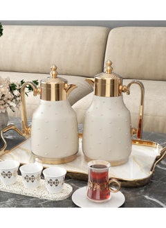REFAN Refan Thermos set for Tea and Coffee Elegant and Modern pearl/Golden 1 L/0.5 L 