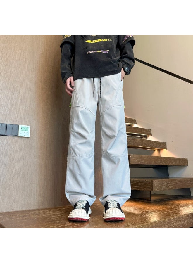Dingfengbaoluo American Casual Pants High Street Outdoor Hiking Loose Comfortable Straight-leg Cargo Pants Aer63 Beige 3XL - Image 1