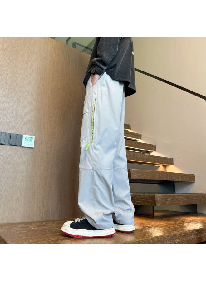 Dingfengbaoluo American Casual Pants High Street Outdoor Hiking Loose Comfortable Straight-leg Cargo Pants Aer63 Beige 3XL - Image 4