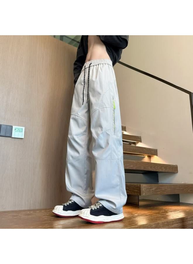 Dingfengbaoluo American Casual Pants High Street Outdoor Hiking Loose Comfortable Straight-leg Cargo Pants Aer63 Beige 3XL - Image 2