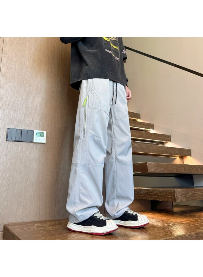 Dingfengbaoluo American Casual Pants High Street Outdoor Hiking Loose Comfortable Straight-leg Cargo Pants Aer63 Beige 3XL - Image 3