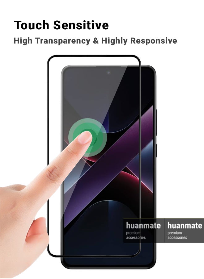 2 Pieces Xiaomi Poco-X7 Pro Screen Protector – Premium Edge to Edge Tempered Glass, High Transparency, Delicate Touch, Anti-Explosion, Smooth Arc Edges, Easy Installation