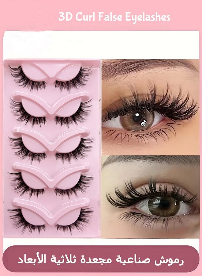 هابي دي رموش صناعية قابلة لإعادة الاستخدام بتجعيد ثلاثي الأبعاد، رموش طبيعية خفيفة بطول 19 مم، طويلة وطبيعية تدوم طويلاً، عبوة تحتوي على 5 أزواج من الرموش المزيفة - Image 1