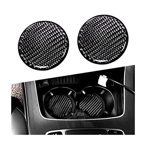 BESULEN Car Cup Holder Coaster 2 PCS Carbon Fiber NonSlip Embedded Coasters Universal 275 Inch Cup Holder Insert Coaster Pad Sports Racing Durable Drink Mat Car Interior Accessories - Image 1
