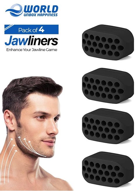Set of 4 Jawline Exerciser and Double Chin Reducer Jawliner for Men and women