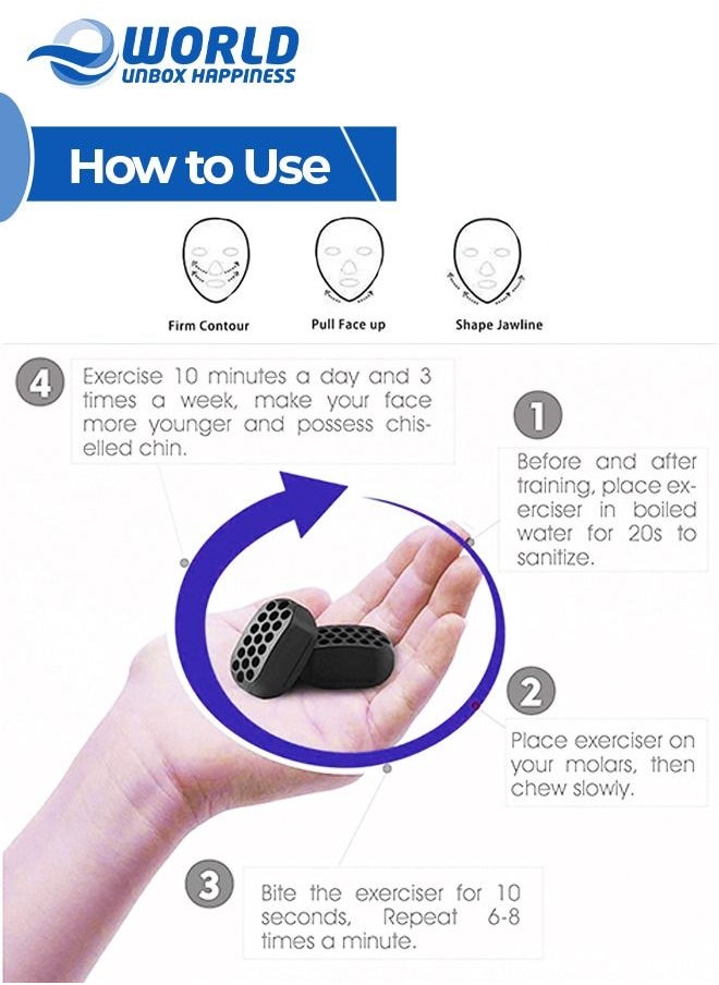 Set of 4 Jawline Exerciser and Double Chin Reducer Jawliner for Men and women